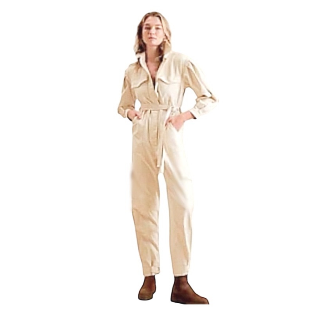 ASOS Jumpsuit Natural Cargo Denim Belted Jumpsuit NEW WITH TAGS Size 4